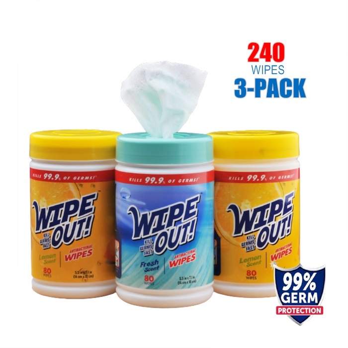 Buy WIPE OUT Wet Wipes Antiseptic Wipe Lemon & Fresh Hand Sanitizer